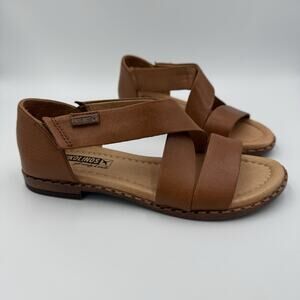 Pikolinos Leather Strappy Sandals Women’s EU 36 Brown Comfort Flats Size 6